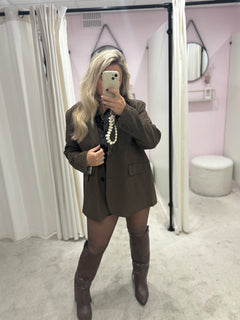 BACK SPLIT BLAZER BROWN