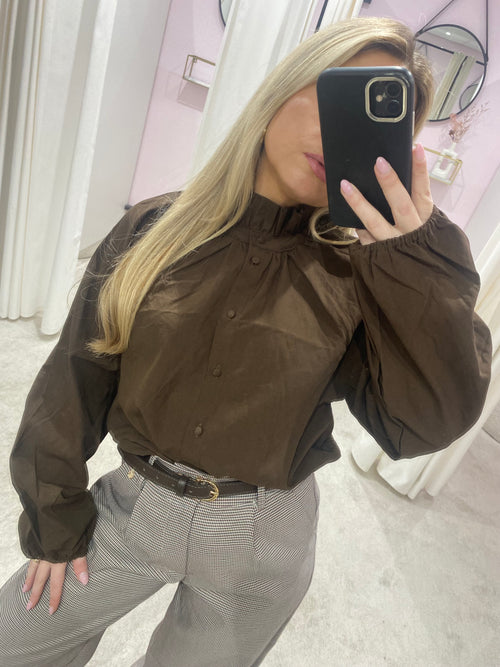 ABBY BLOUSE BROWN