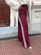 STRIPED PANTALON BORDEAUX