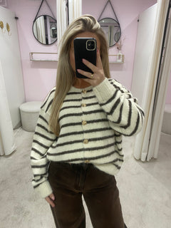 MIMI STRIPED VEST BEIGE/BROWN