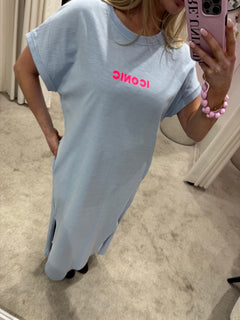 ICONIC TEE DRESS BLUE