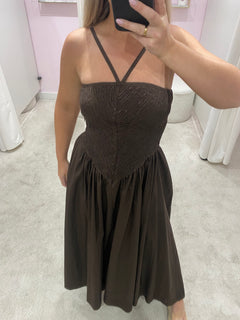 ELISA DRESS BROWN