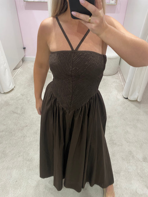 ELISA DRESS BROWN