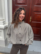 PUFFY BALLOON BLOUSE CHECKERED
