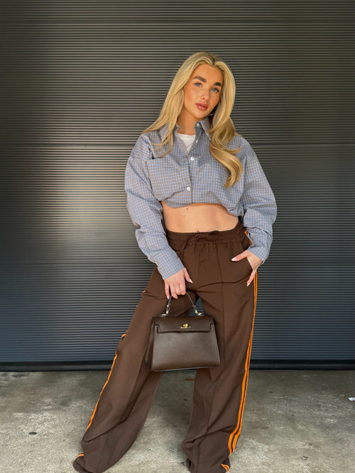 BLOCKED BLOUSE BLUE