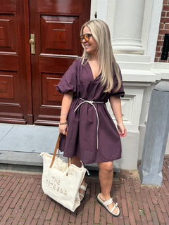 LENA DRESS AUBERGINE