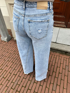 DESTROYED WIDE LEG JEANS
