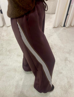 AMAYA STRIPE PANT BROWN