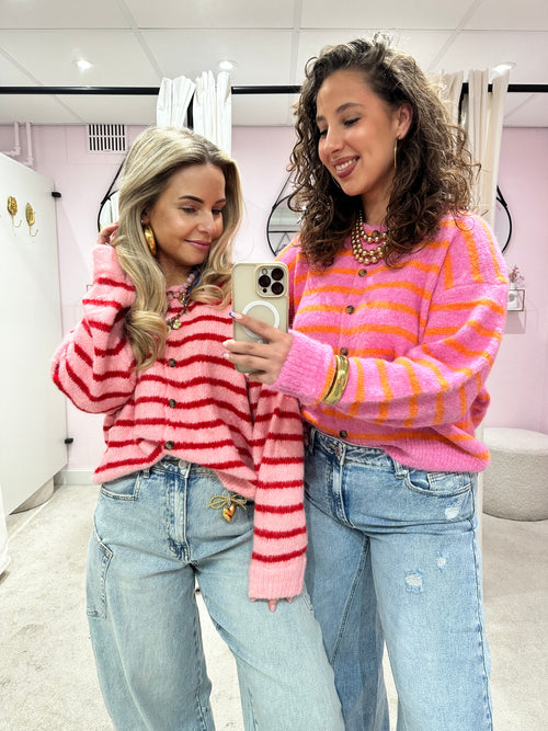 HAPPY STRIPED VEST PINK