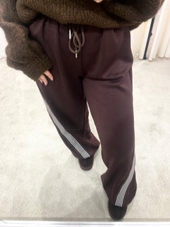 AMAYA STRIPE PANT BROWN