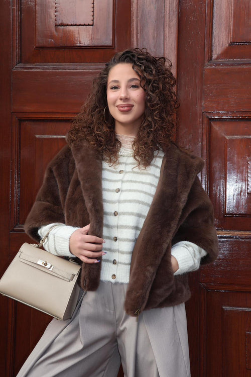 HAPPY STRIPED VEST BEIGE