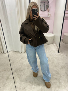 SHORT TRENCHCOAT BROWN