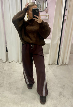 AMAYA STRIPE PANT BROWN