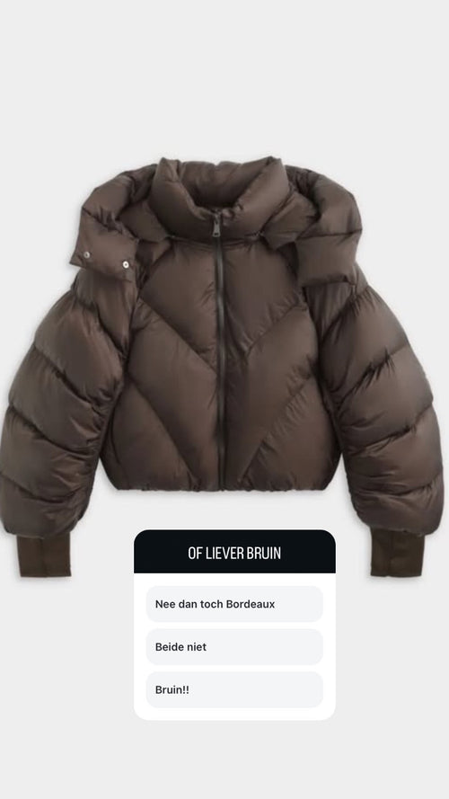 SHORT PUFFED COAT BROWN