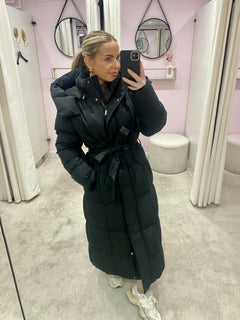 PUFFED LONG WINTER COAT BLACK