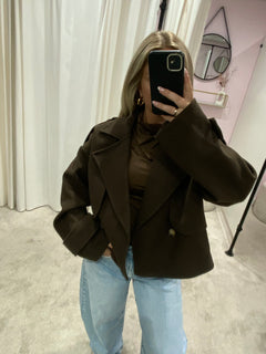 SHORT TRENCHCOAT BROWN