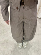 NAOMI CHECKERED BARREL PANTALON