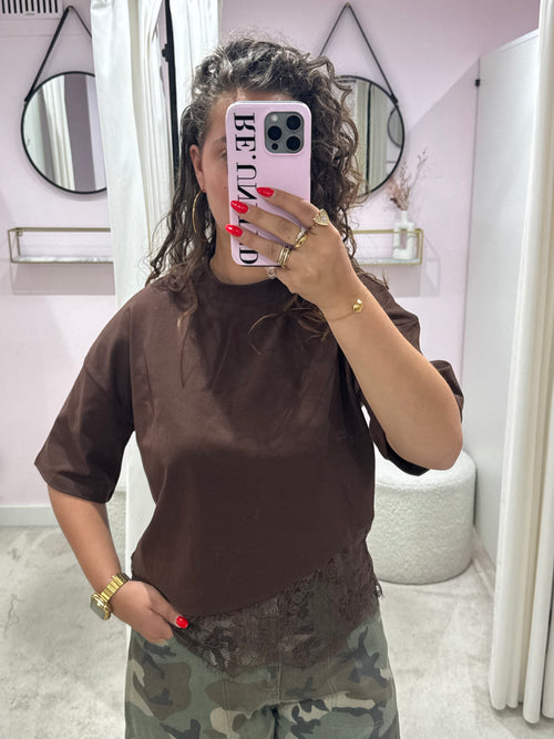LACE TEE BROWN
