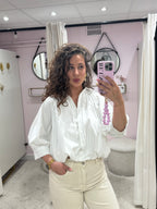 BALLOON BLOUSE SHORT SLEEVE WHITE