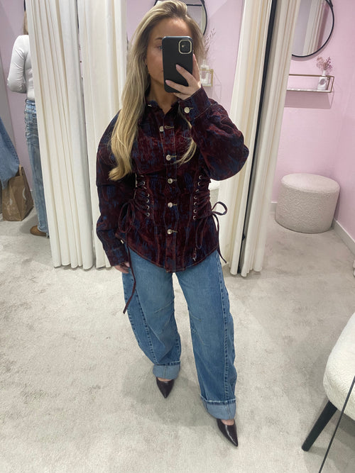 TESS JEANS BLOUSE BORDEAUX