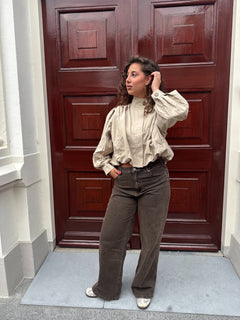 NORA WIDE LEG JEANS BROWN