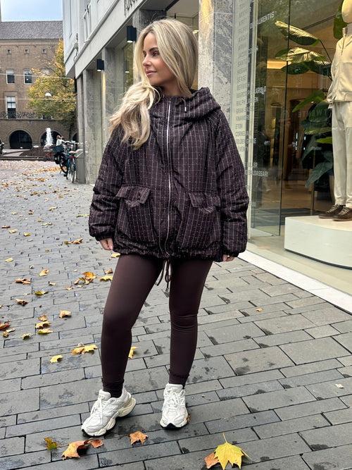 RHINESTONE BOMBER BROWN