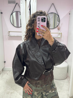 ROMEE PU JACKET BROWN