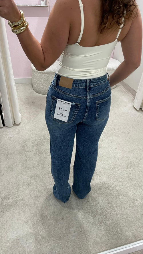 JAYDA WIDE LEG JEANS DARK BLUE (TALL)
