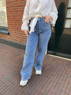 DESTROYED WIDE LEG JEANS