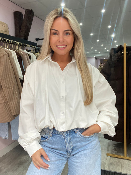 CROPPED BALLOON BLOUSE OFFWHITE