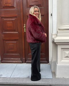 FAUX FUR JACKET BORDEAUX
