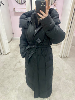 PUFFED LONG WINTER COAT BLACK