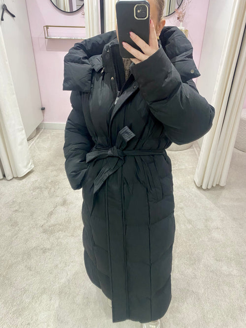 PUFFED LONG WINTER COAT BLACK