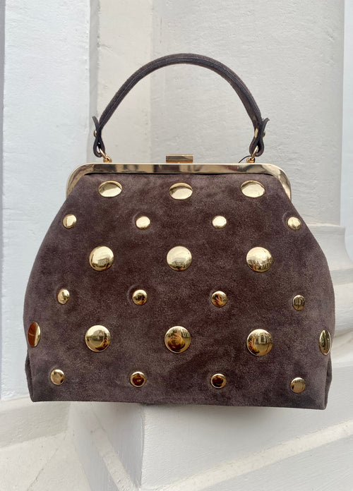 CLARA STUD BAG BROWN