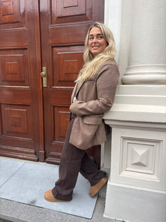 CHECKERED DIAMOND BLAZER BROWN