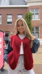 TEDDY GILET BORDEAUX