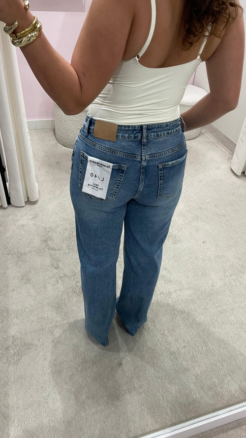 JAYDA WIDE LEG JEANS MIDBLUE (TALL)