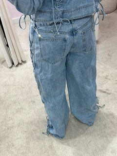 BRAIDED DENIM JEANS
