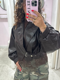 ROMEE PU JACKET BROWN