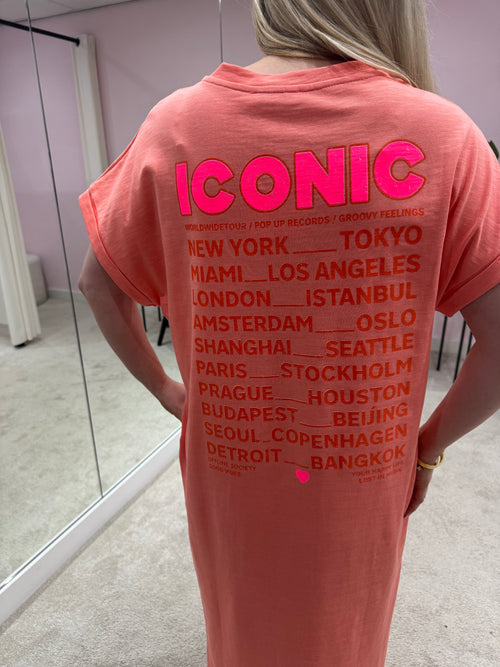ICONIC TEE DRESS PEACH