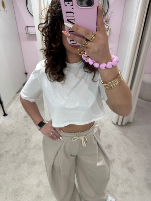 BASIC CROPPED TEE WHITE