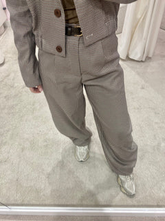 NAOMI CHECKERED BARREL PANTALON