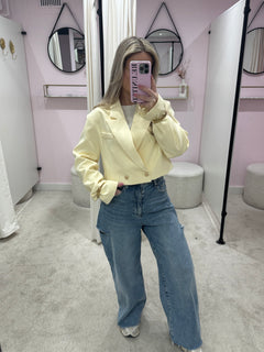 MIMI CROPPED BLAZER YELLOW