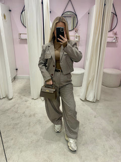 NAOMI CHECKERED BARREL PANTALON