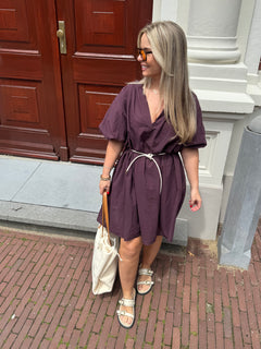 LENA DRESS AUBERGINE
