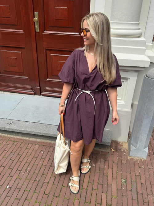 LENA DRESS AUBERGINE