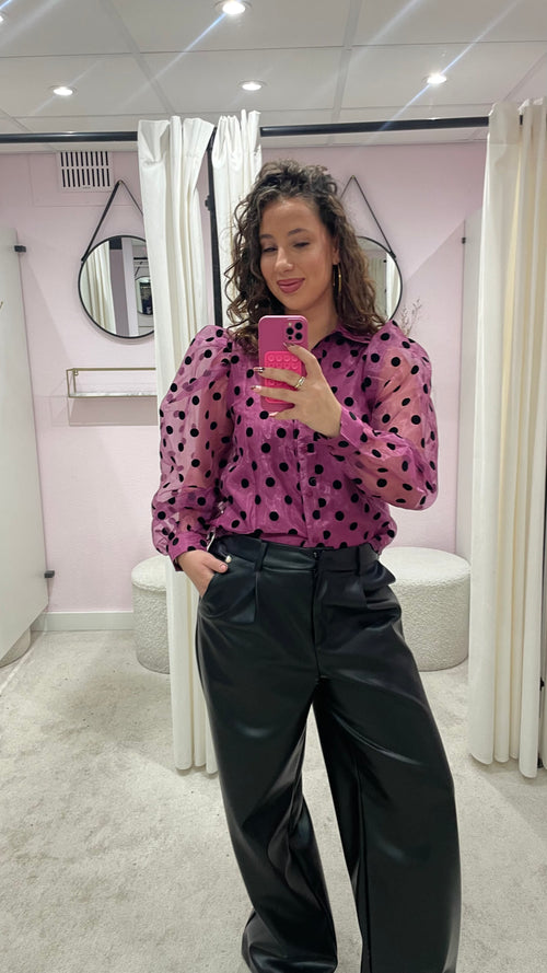 ANNA DOTS BLOUSE PINK