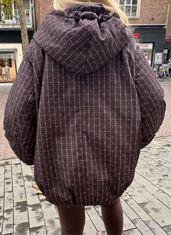 RHINESTONE BOMBER BROWN