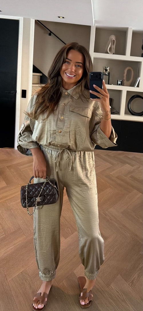 ESTELLE SATIN SET KHAKI