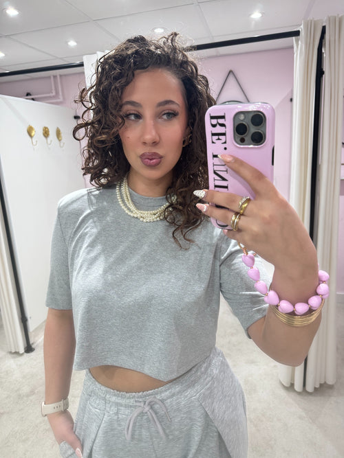 BASIC CROPPED TEE GREY